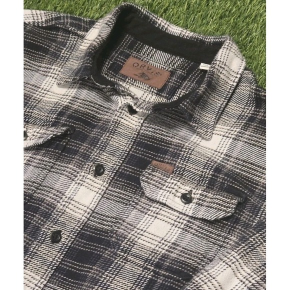 Orvis Other - Orvis Men's Large Flannel Shirt Black White Grey Plaid Button Down Long Sleeve L